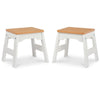 Melissa & Doug Wooden Stools - Set of 2 (White/Natural)