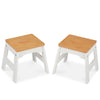 Melissa & Doug Wooden Stools - Set of 2 (White/Natural)