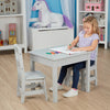 Melissa & Doug Wooden Table & 2 Chairs - Gray