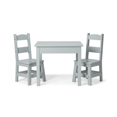 Melissa & Doug Wooden Table & 2 Chairs - Gray