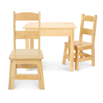 Melissa & Doug Wooden Table & 2 Chairs - Natural