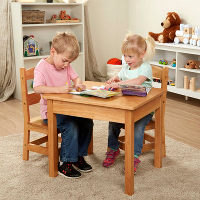 Melissa & Doug Wooden Table & 2 Chairs - Natural