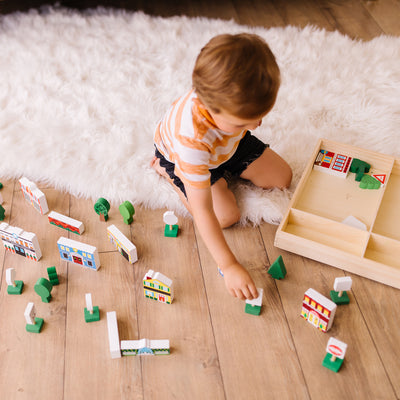 Melissa & Doug Wooden Town Play Set