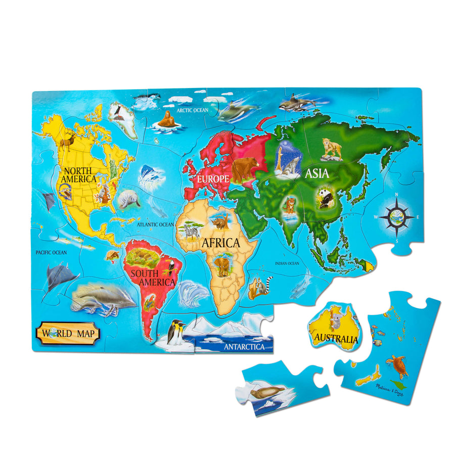 Melissa & Doug World Map Floor Puzzle - 33 Pieces