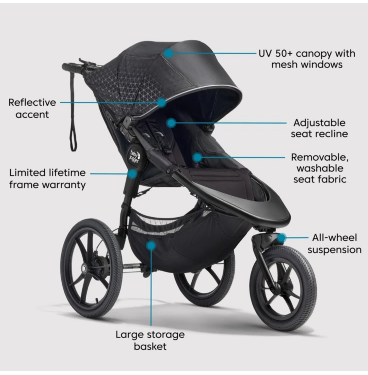 Baby Jogger Summit X3 Midnight Black Jogging Stroller