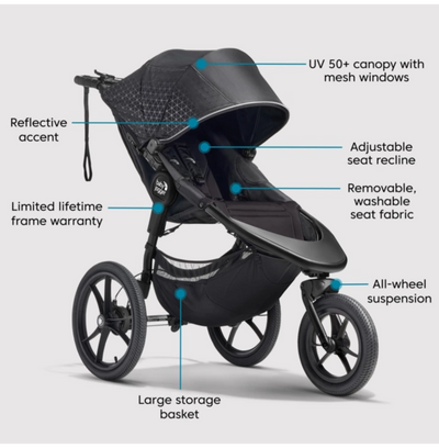 toddler jogger stroller Baby Jogger Summit X3 Midnight Black Jogging Stroller