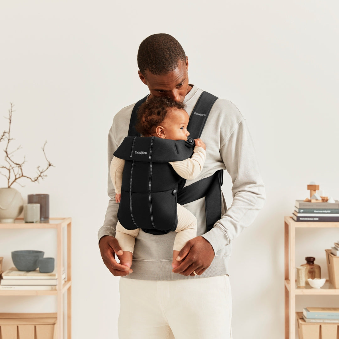 BABYBJÖRN Bouncer Balance Soft Woven/Jersey in Dark Gray/Gray + Baby Carrier Mini in Woven/Black