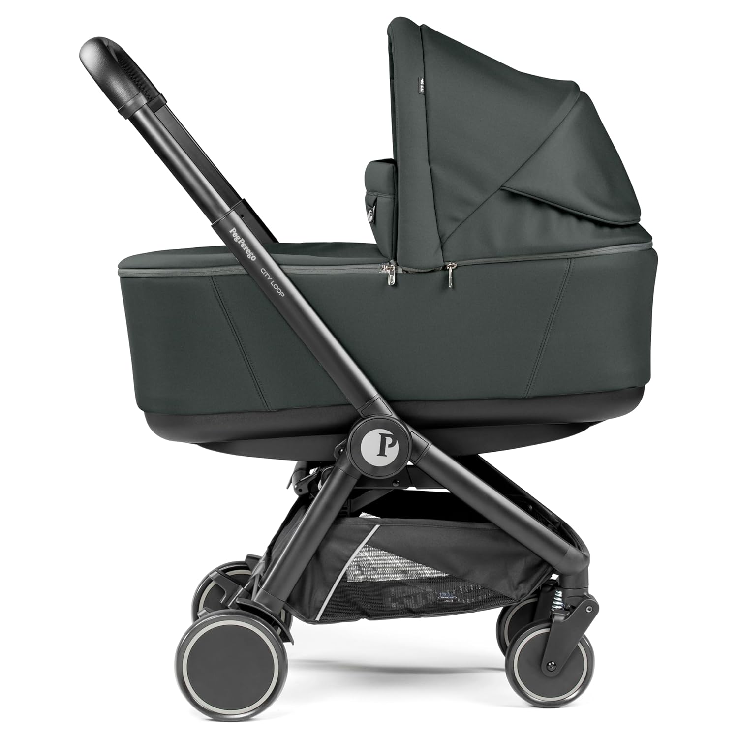 Peg Perego City Loop Pop-Up Bassinet with Stand in Metal