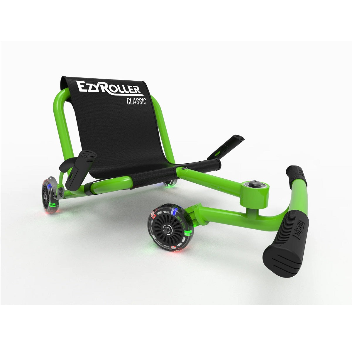 EzyRoller Classic LED Wheels Ride-On Scooter in Lime Green