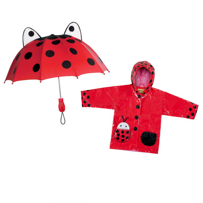 Kidorable Ladybug Raincoat & Umbrella