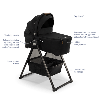 Nuna SWIV™ and TRIV™ Series Bassinet + Stand