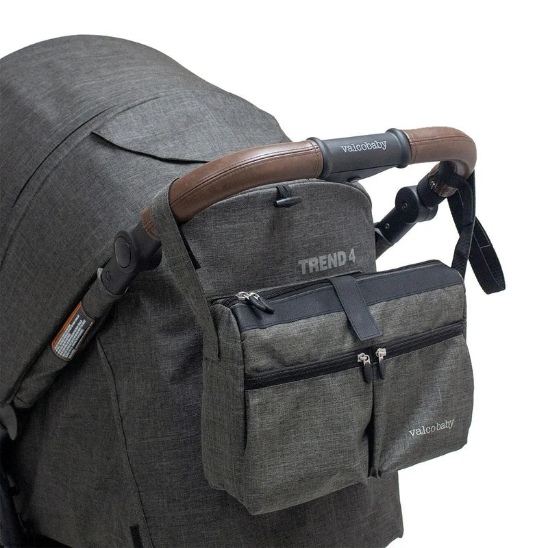 Valco Baby All Purpose Caddy Bag in Charcoal on stroller