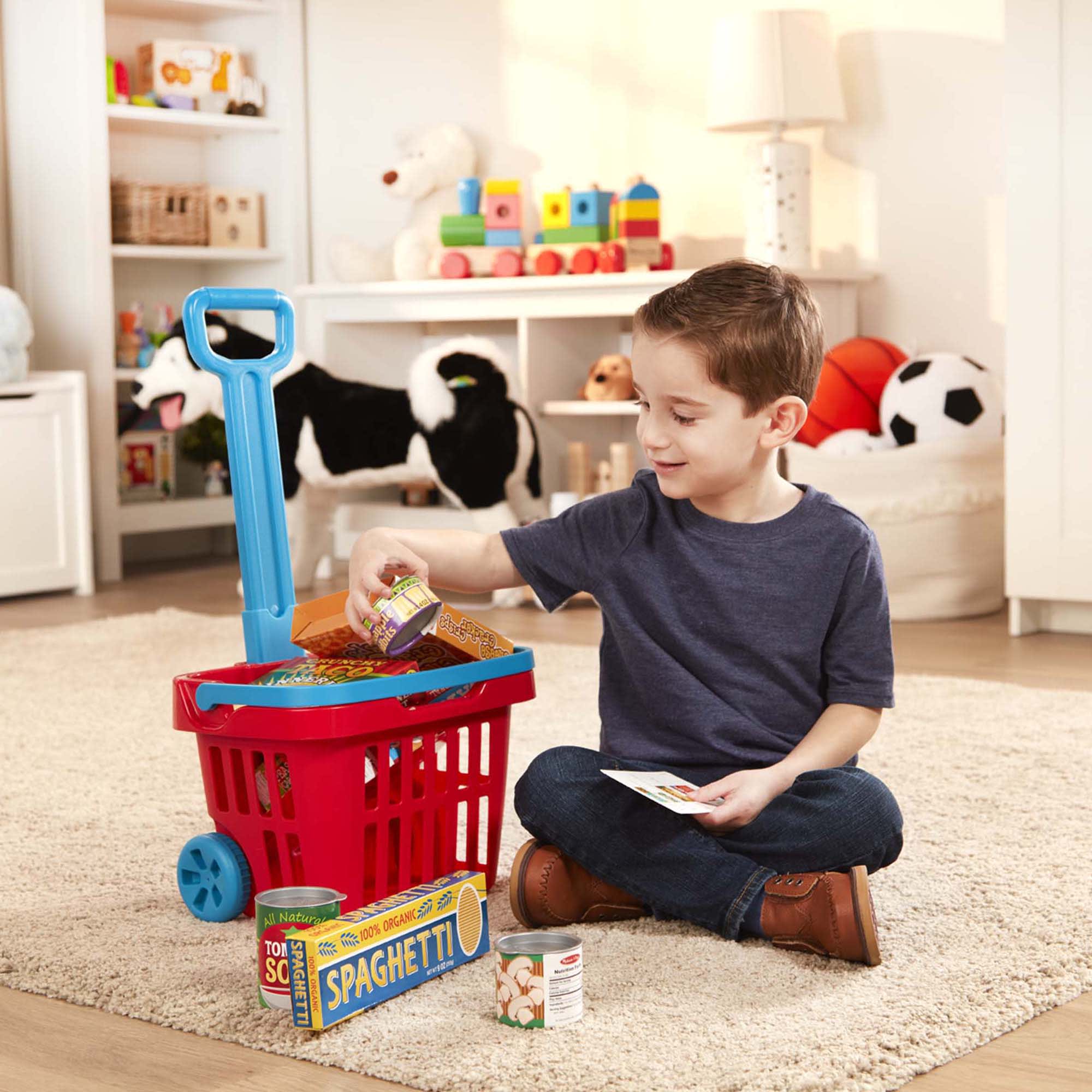 Melissa & Doug Fill & Roll Grocery Basket Play Set