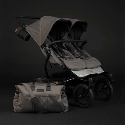 Mountain Buggy Duet Luxury Herringbone Double Stroller with matching diaper bag