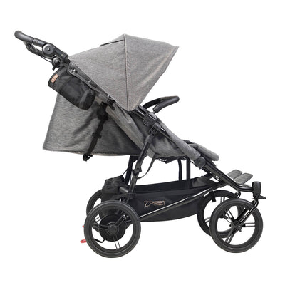 Mountain Buggy Duet Luxury Herringbone Double Stroller side view with seats reclined