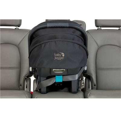 Baby Jogger City GO 2 Infant Car Seat in Slate secured in the car