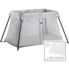 BABYBJÖRN Travel Crib Light + Fitted Sheet Bundle in Silver