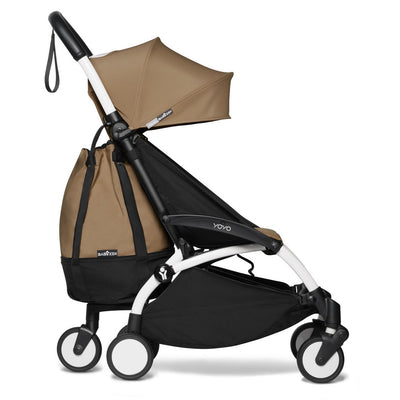 Babyzen YOYO Bag in Toffee attached to stroller