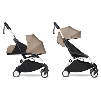 Babyzen YOYO² Complete Stroller Bundle With White Frame in Taupe