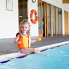 Little girl wearing Konfidence Swim Jacket