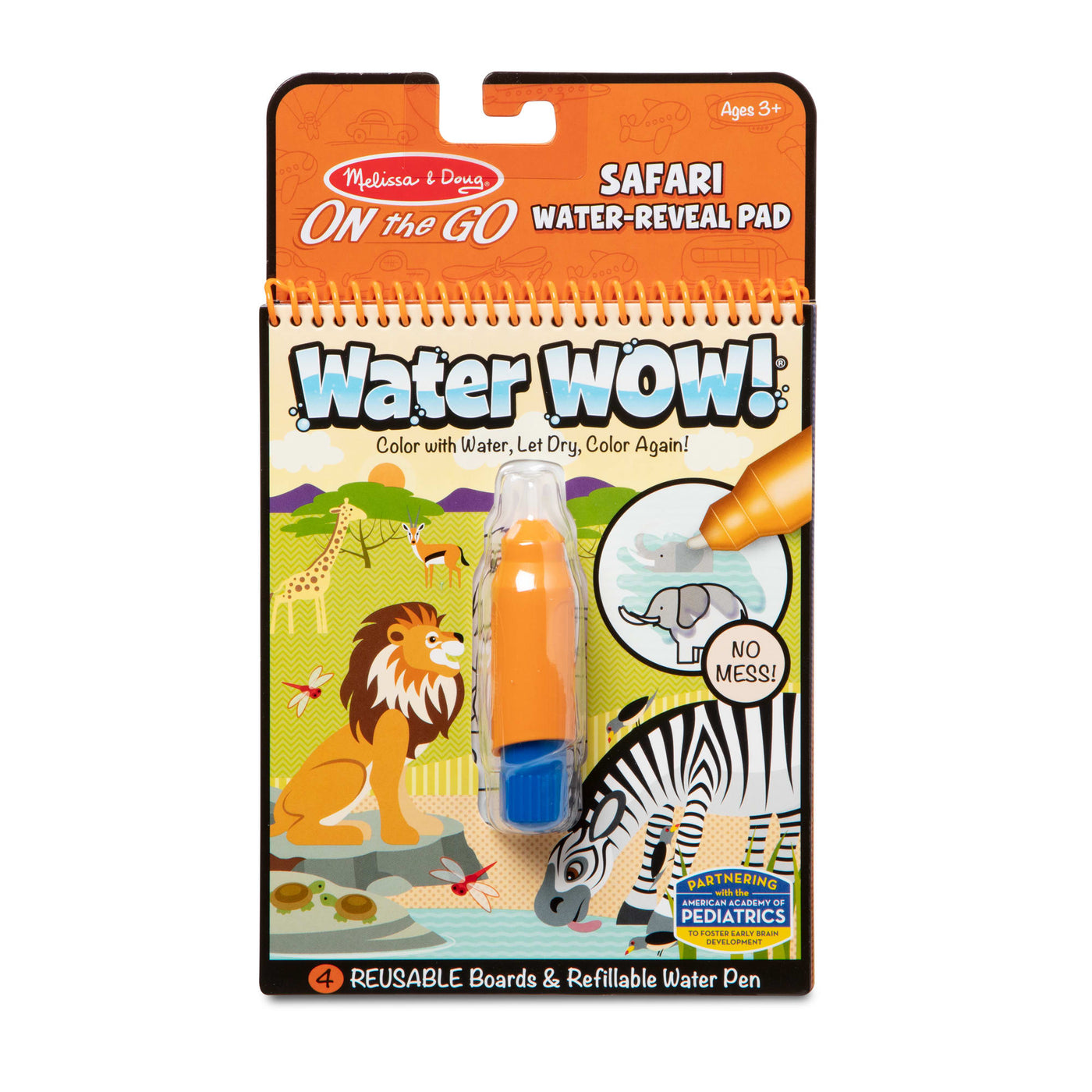 Melissa & Doug On the Go Water Wow! Reusable Water-Reveal Activity Pad -  Animals - Stocking Stuffers, Animals, Mess Free Coloring For Toddlers Ages