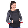 Mom wearing Mountain Buggy Juno Baby Carrier in Black