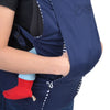 mom wearing Mountain Buggy Juno Baby Carrier in Nautical