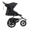 Mountain Buggy Terrain Active Jogging Stroller in Onyx side view with seat reclined