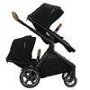 Nuna DEMI™ Grow Stroller with Magnetic Buckle + Sibling Seat in Caviar