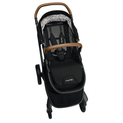 Nuna DEMI™ Grow Stroller with Magnetic Buckle in Caviar with all season seat