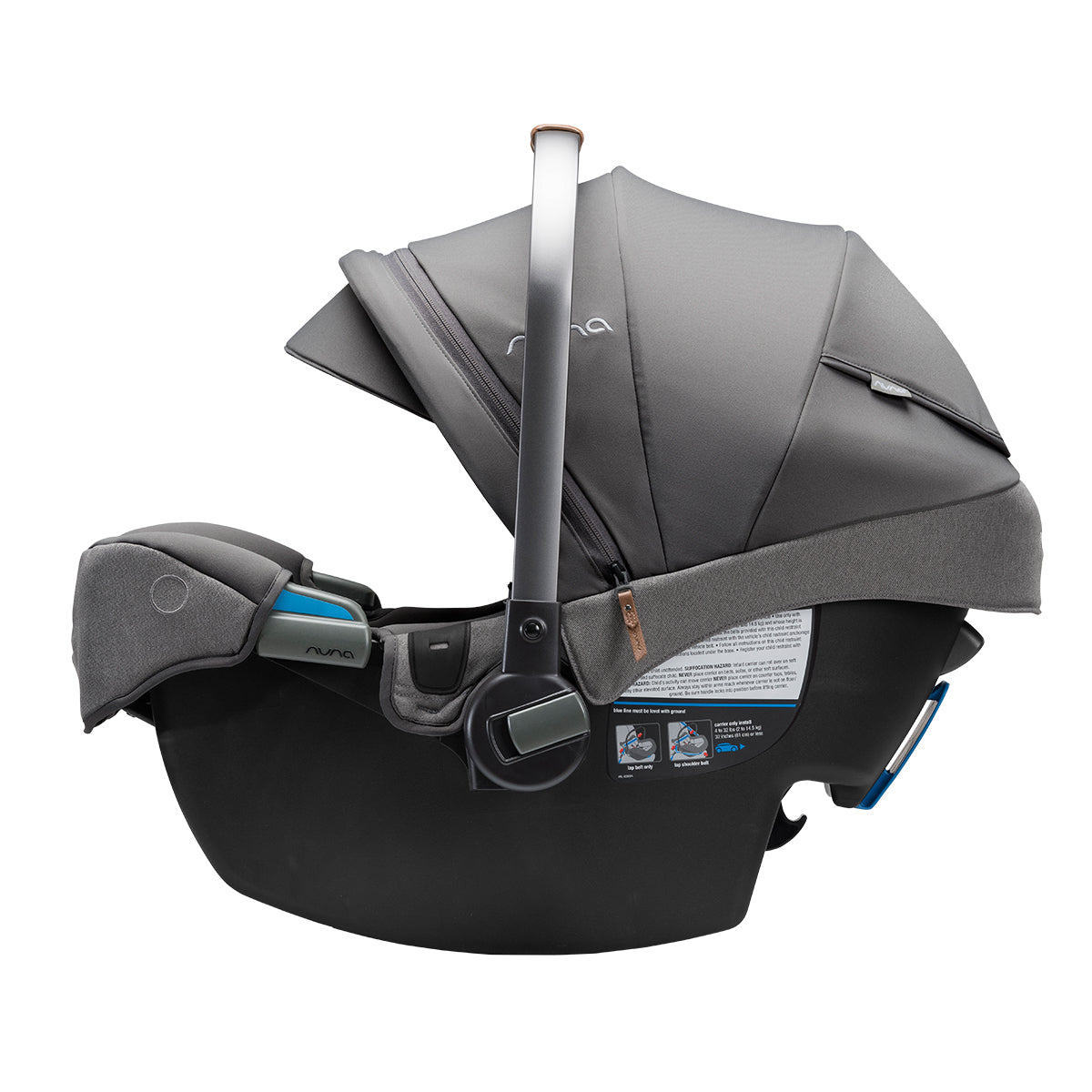 Nuna PIPA RX Infant Car Seat in Granite side view