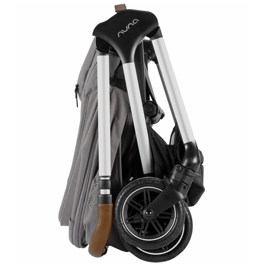 Nuna TRIV Stroller + Adapters + Rain Cover + Magnetic Buckle in Frost