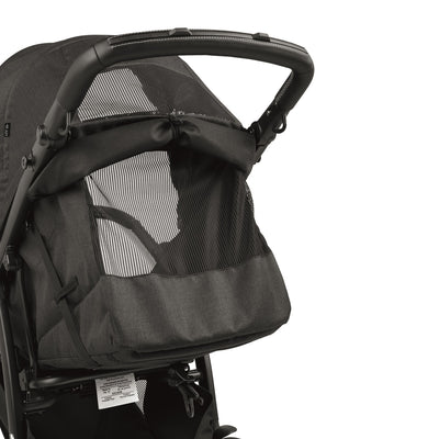 Peg Perego Booklet 50 Stroller in Onyx with back mesh panel open