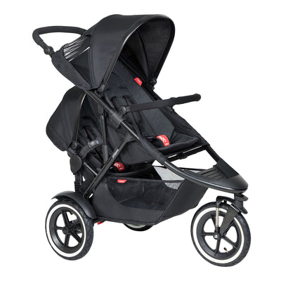 Phil&teds Double Kit™ 2019+ in Black on Sport stroller as a double