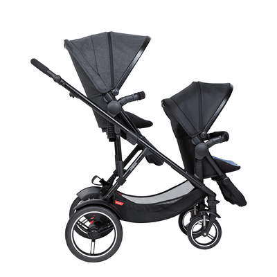 Phil&teds Inline Extender Clip Set on voyager stroller with double kit
