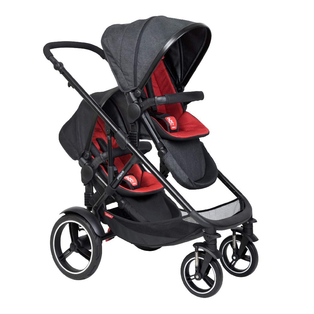 phil & teds dash double stroller - red Phil&teds Voyager™ Stroller + Double Kit