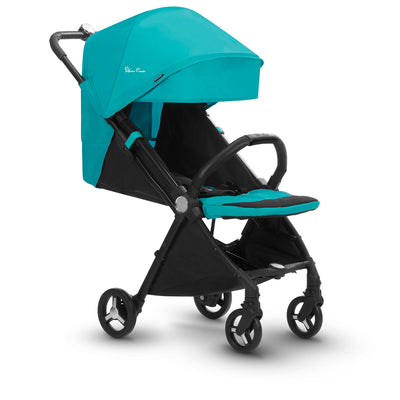 Silver Cross Jet Ultra Compact Stroller in Bluebird reclining