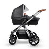 Silver Cross Wave 2019 Full Stroller in Granite with Bassinet in side view