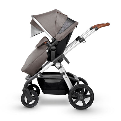 Silver Cross Wave 2019 Full Stroller in Sable side view with apron