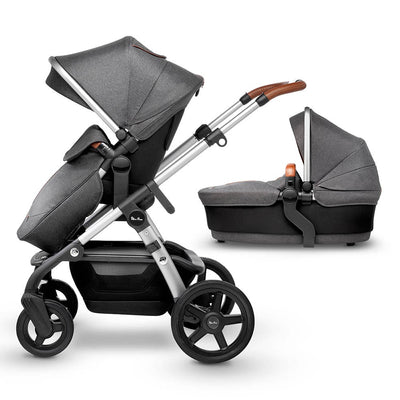 Silver Cross Wave Stroller and Bassinet in Granite