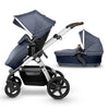 Silver Cross Wave Stroller in Midnight Blue with Bassinet