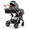 Silver Cross Wave Stroller in Granite with Seat and Bassinet Configutation