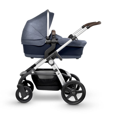 Silver Cross Wave Stroller in Midnight Blue with Bassinet