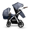 Silver Cross Wave Stroller in Midnight Blue With Seat and Bassinet Configuration