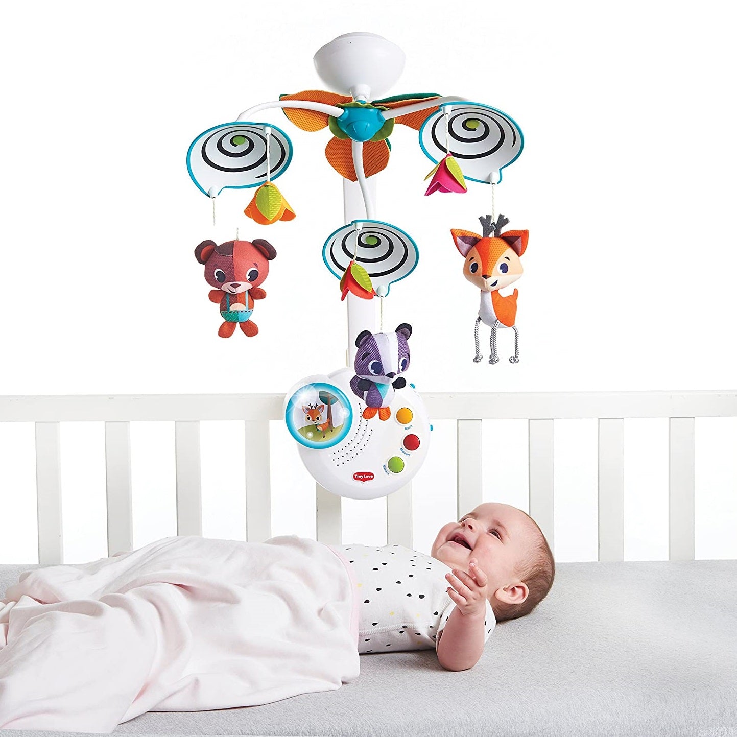 Baby watching the Tiny Love Into the Forest™ Classic Mobile