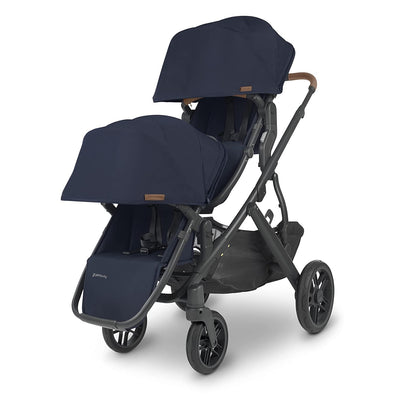 UPPAbaby VISTA RumbleSeat V2 in Noa Navy Blue on stroller as a double