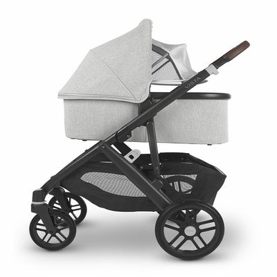 UPPAbaby VISTA V2 Stroller in Anthony with bassinet and shade extended